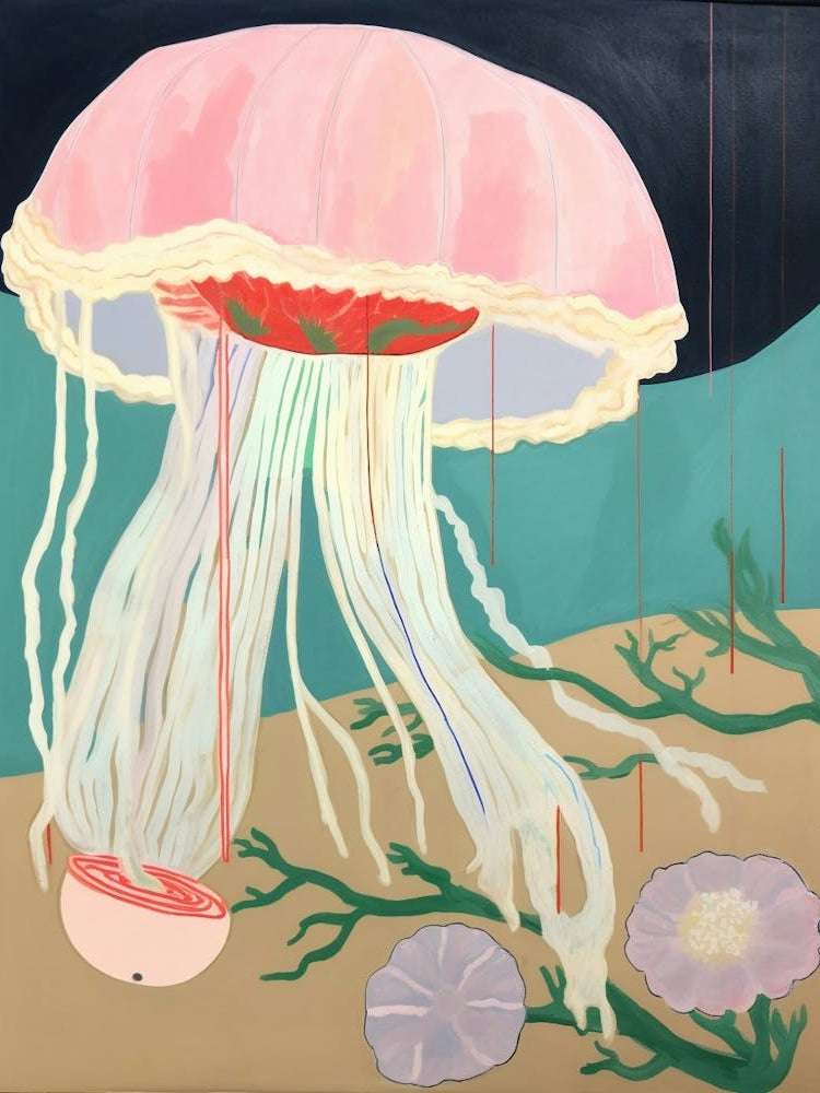 Maximalist Animal Painting Jellyfish 4