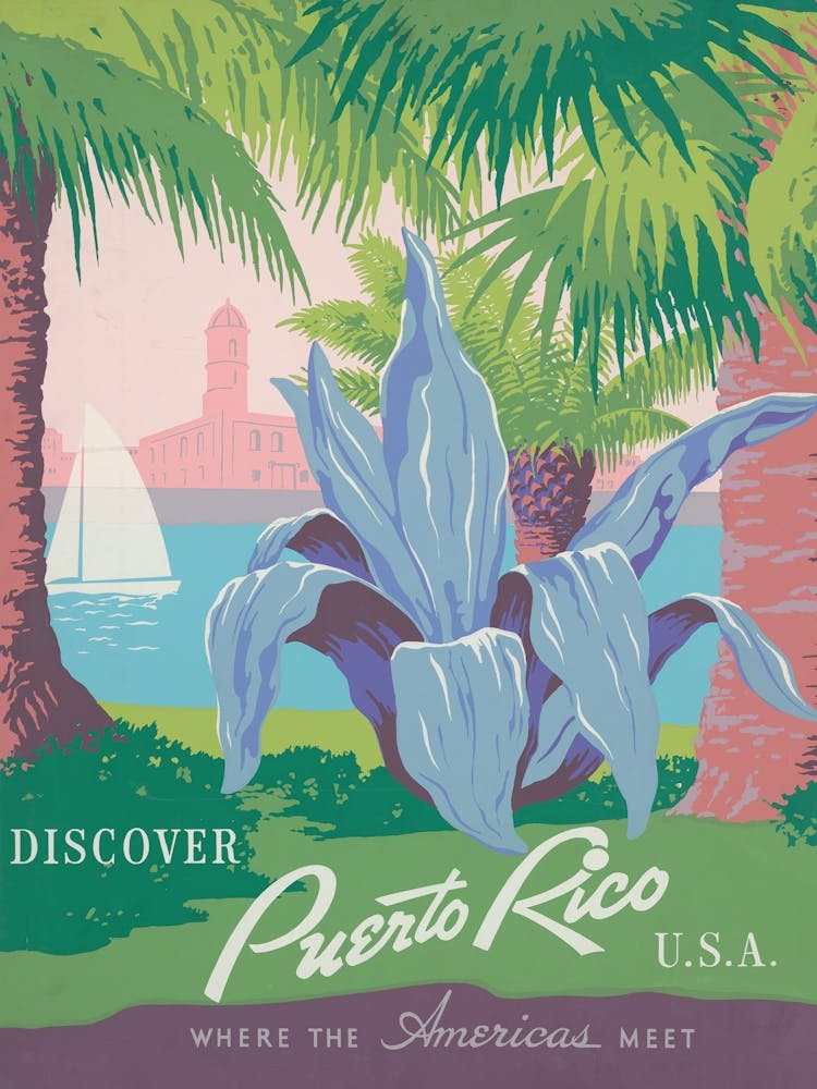 Discover Puerto Rico Vintage Poster