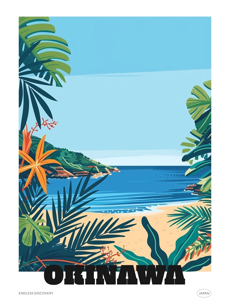 Okinawa Japan 4 Colourful Travel Poster