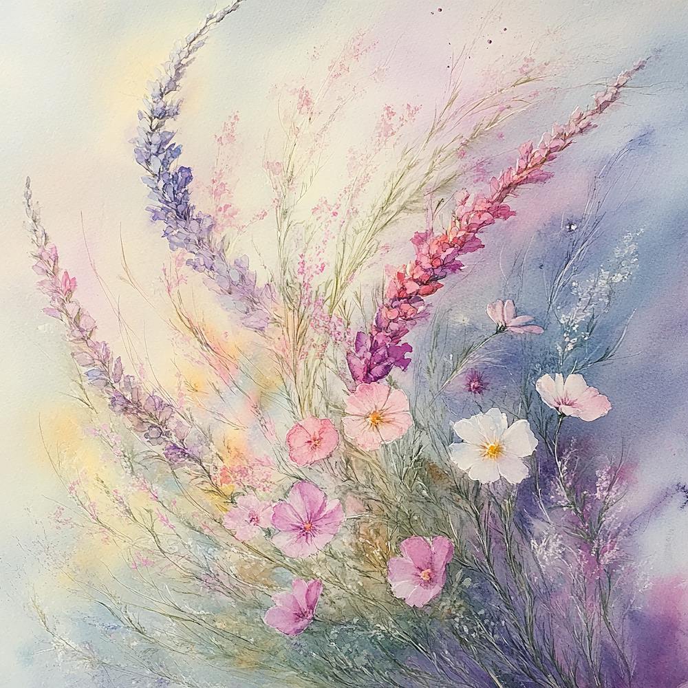 Whimsical Pastel Wildflowers 1
