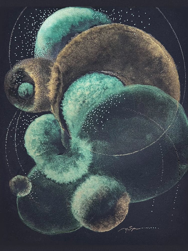 Cosmic Abstraction, Watercolor on paper