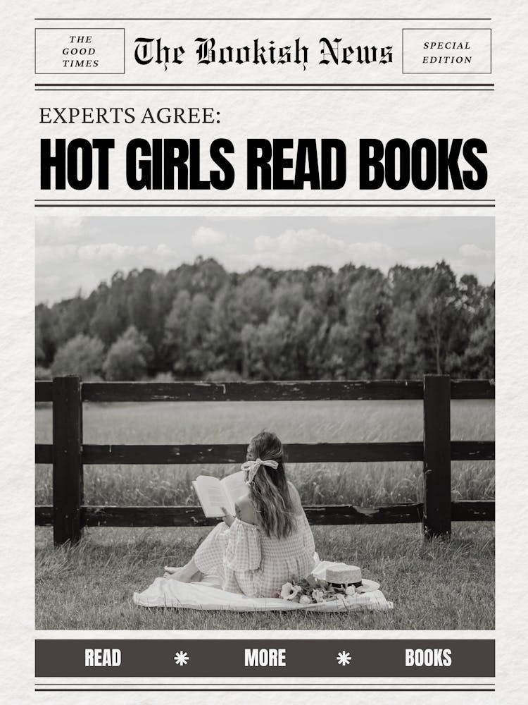 Hot Girls Read Books Newspaper Poster