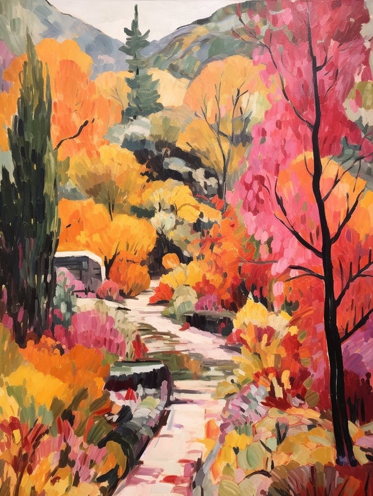 Autumn Gardens Painting Giardini Botanici Villa Taranto Italy 7
