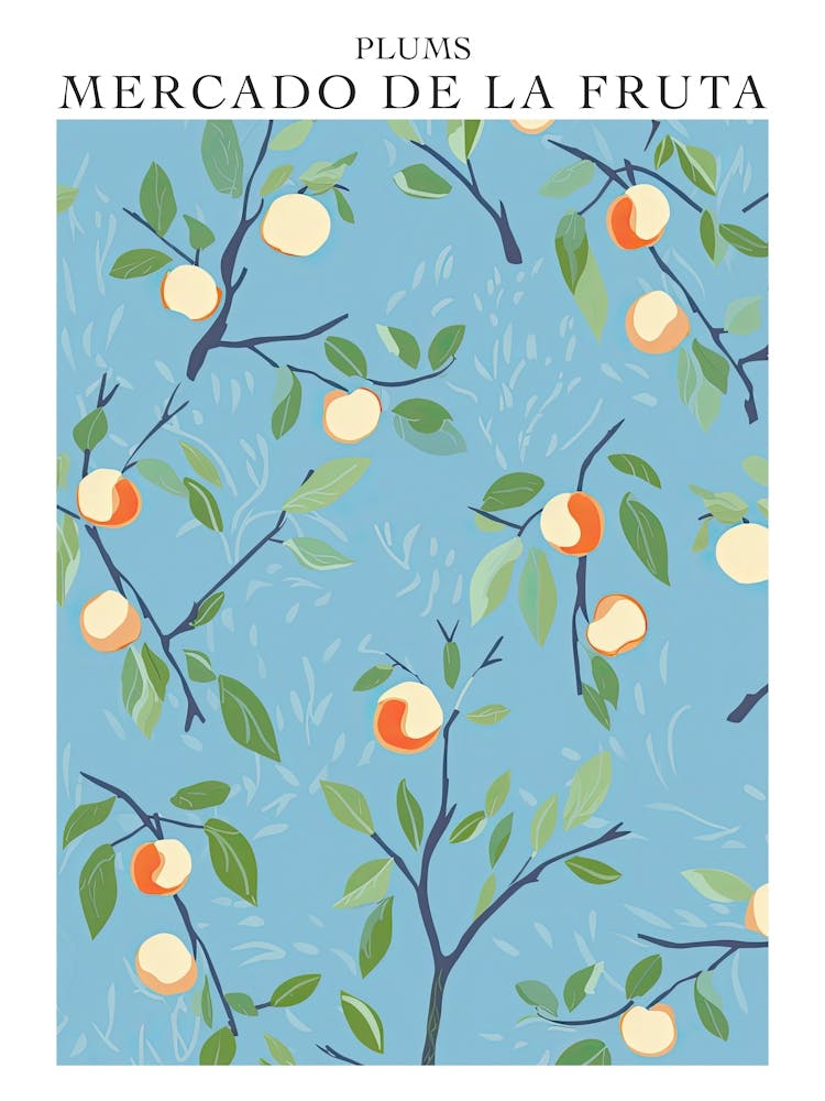 Mercado De La Fruta Plums Illustration 2 Poster