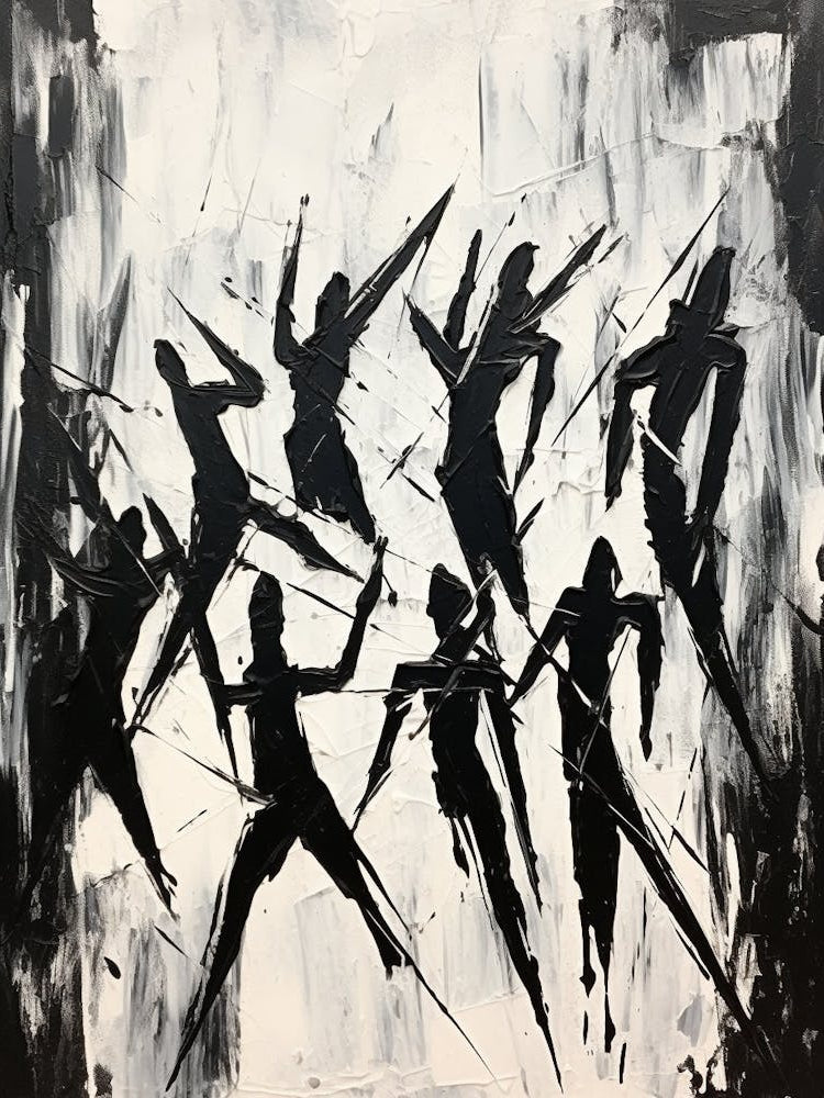 Dance Abstract Black And White 3