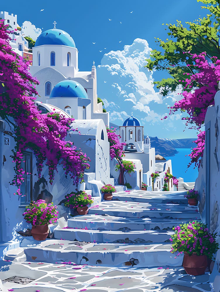 Beautiful Santorini Greece Wall Art 8