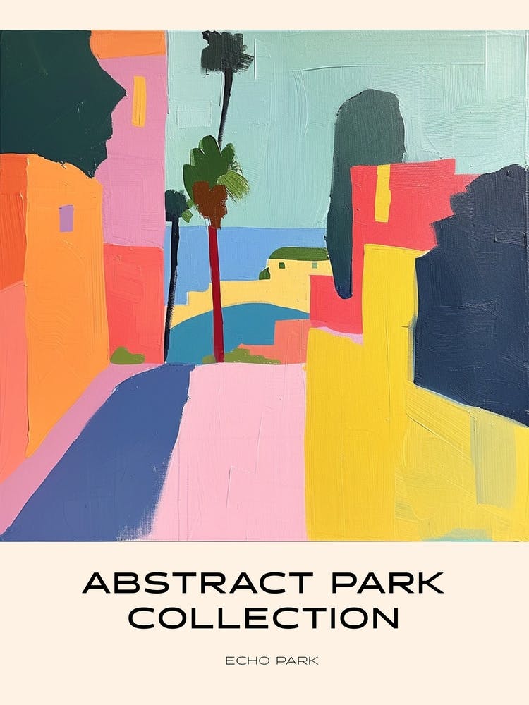 Abstract Park Collection Poster Echo Park Los Angeles 2