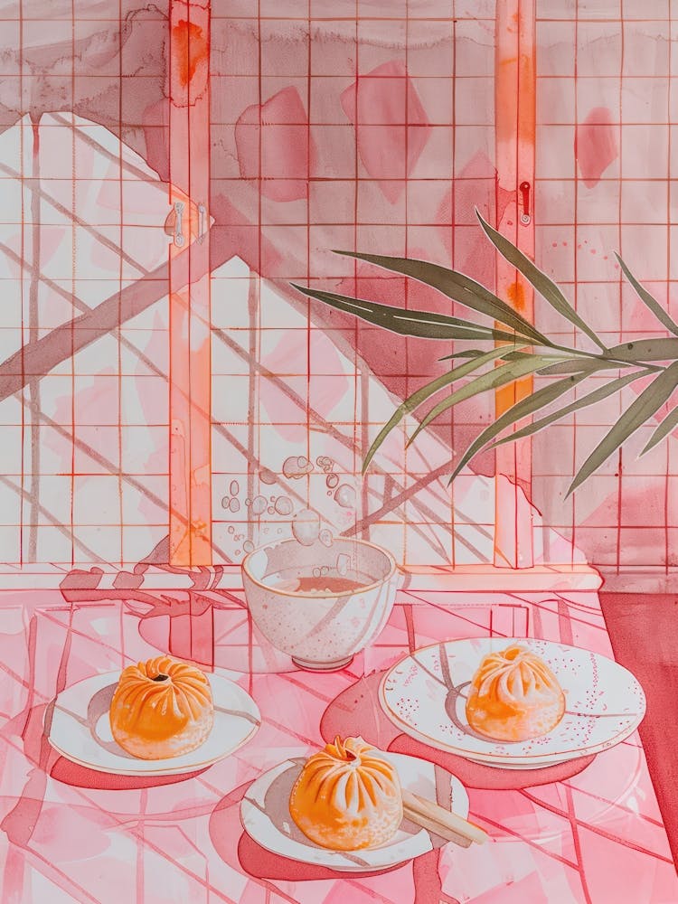 Pink Breakfast Food Dim Sum 2