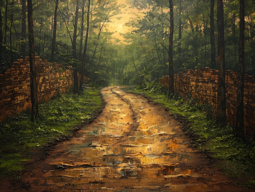 Dirt Road In The Forest