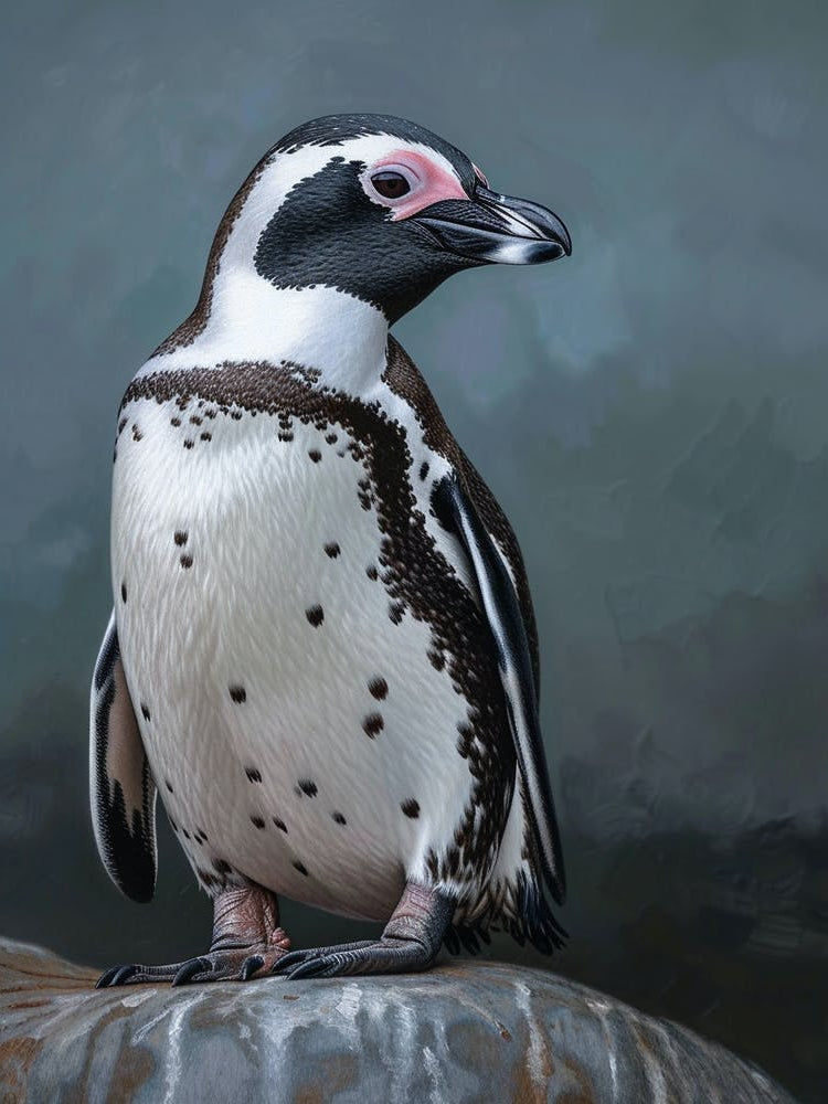 African Penguin Floreana Island Oil Painting 1