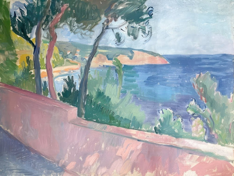 Shimmering Shore Painting Inspired By Paul Cezanne