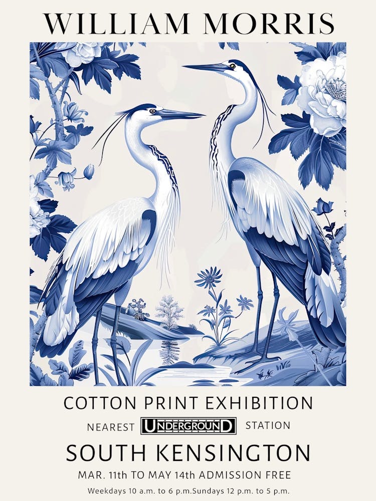 William Morris Heron Stalk Blue White