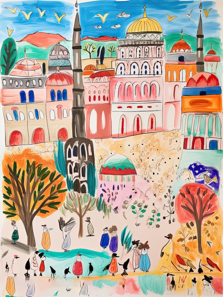 Ankara, Dreamy Storybook Illustration 1