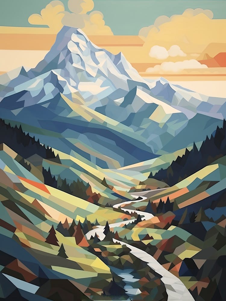 The Alps   Geometric Vector Illustration 1