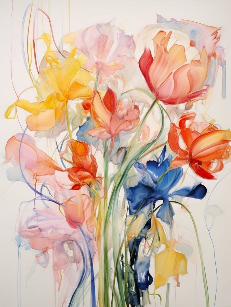 Abstract Flower Painting Tulip 1