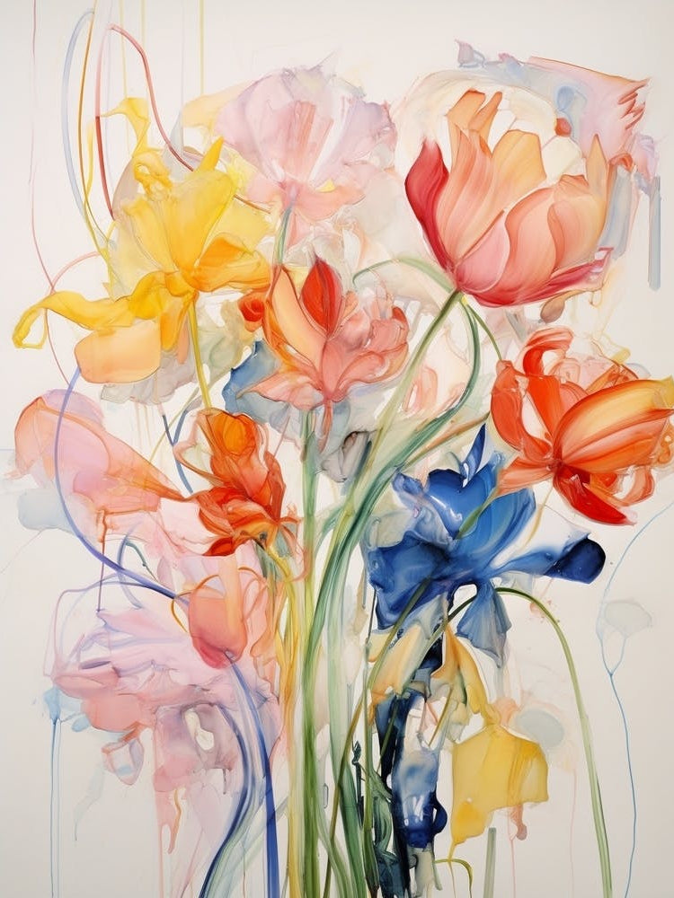 Abstract Flower Painting Tulip 1