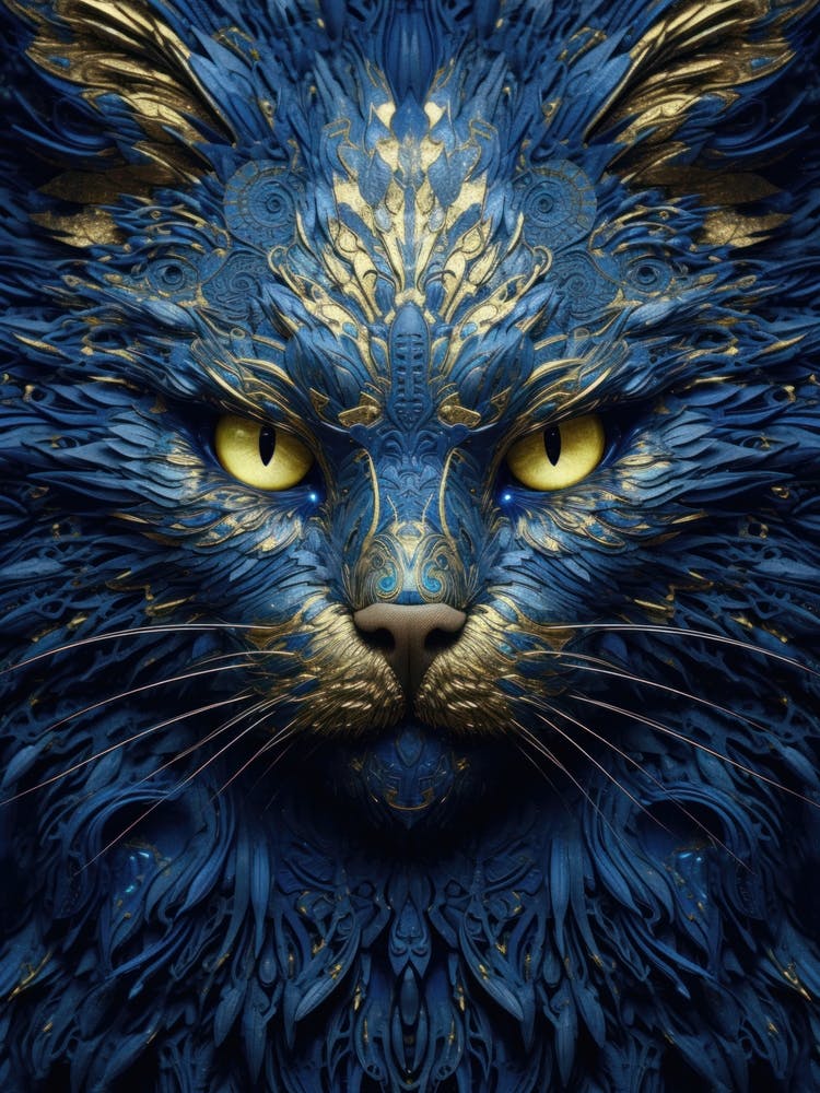 Blue Tribal Cat
