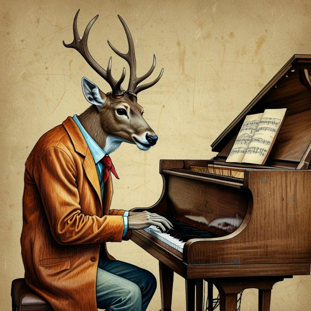 Deer At The Piano