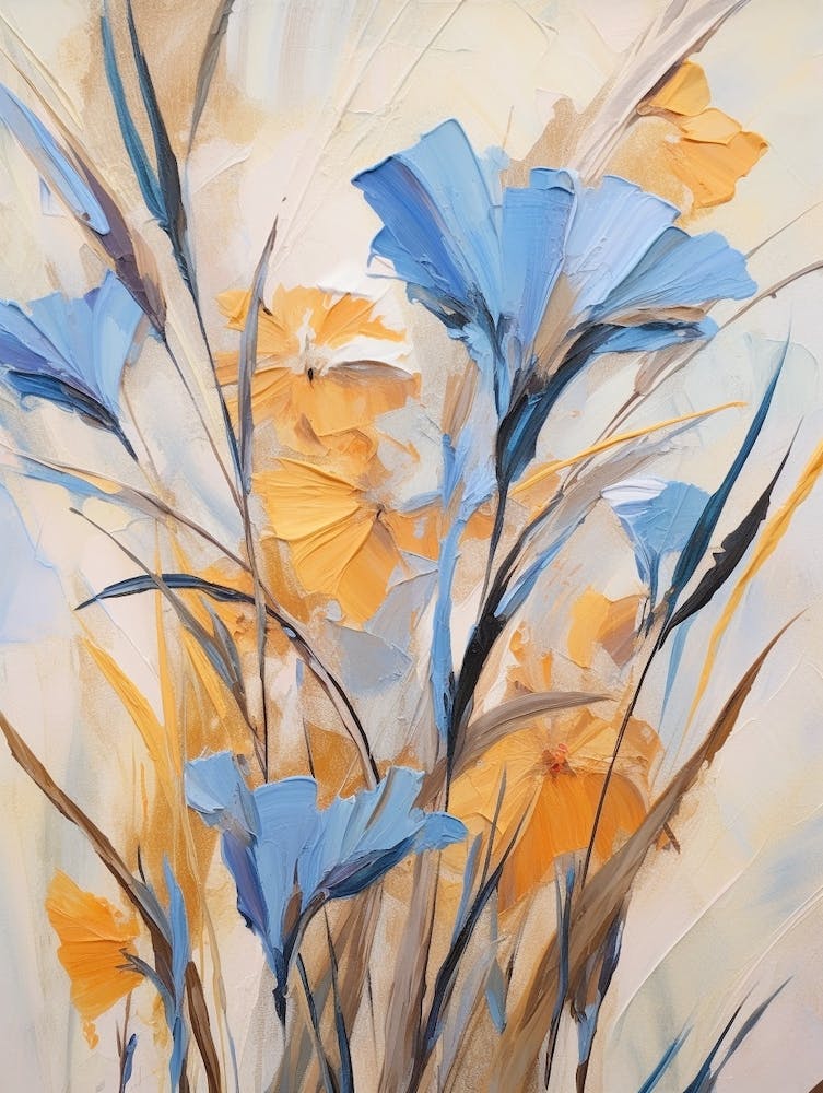Fall Flower Painting Cornflower 1