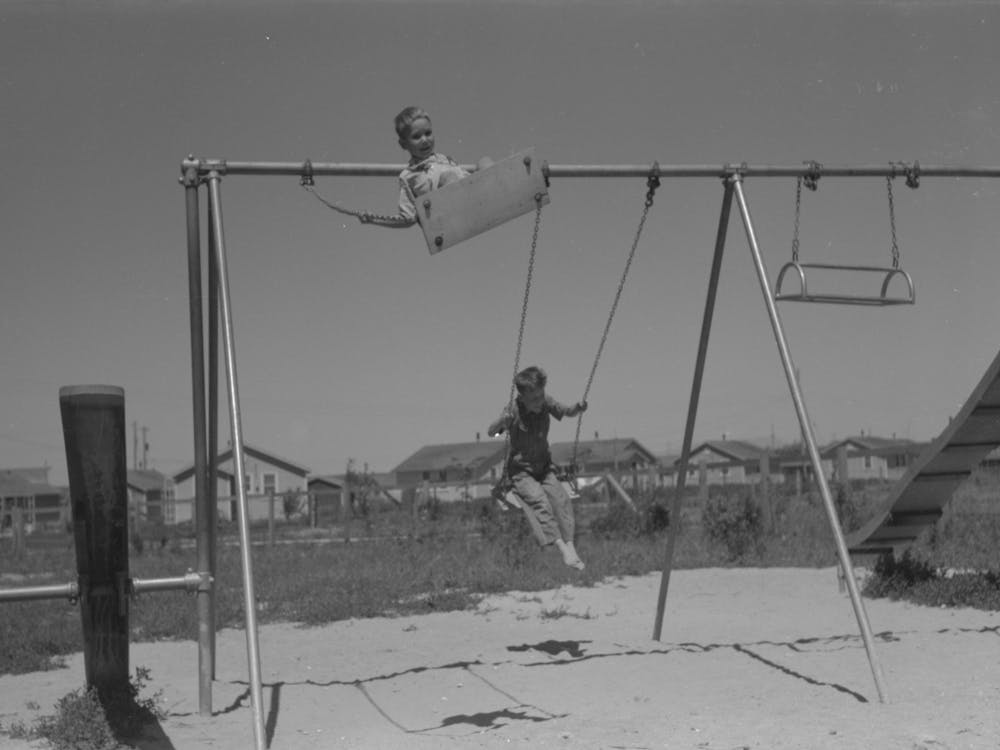 Untitled Photo, Possibly Related To Children Playing On Slide At Fsa (Farm Security Administration) Labor Camp 2