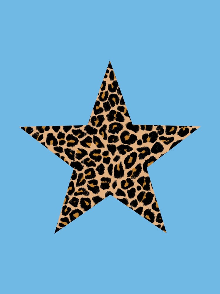 Leopard Print Star Blue