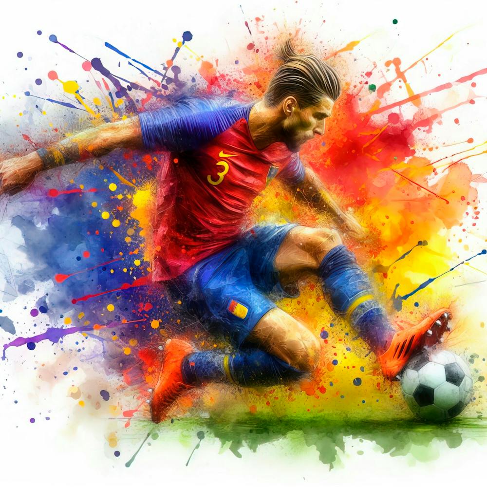Soccer Player Kicking The Ball 3