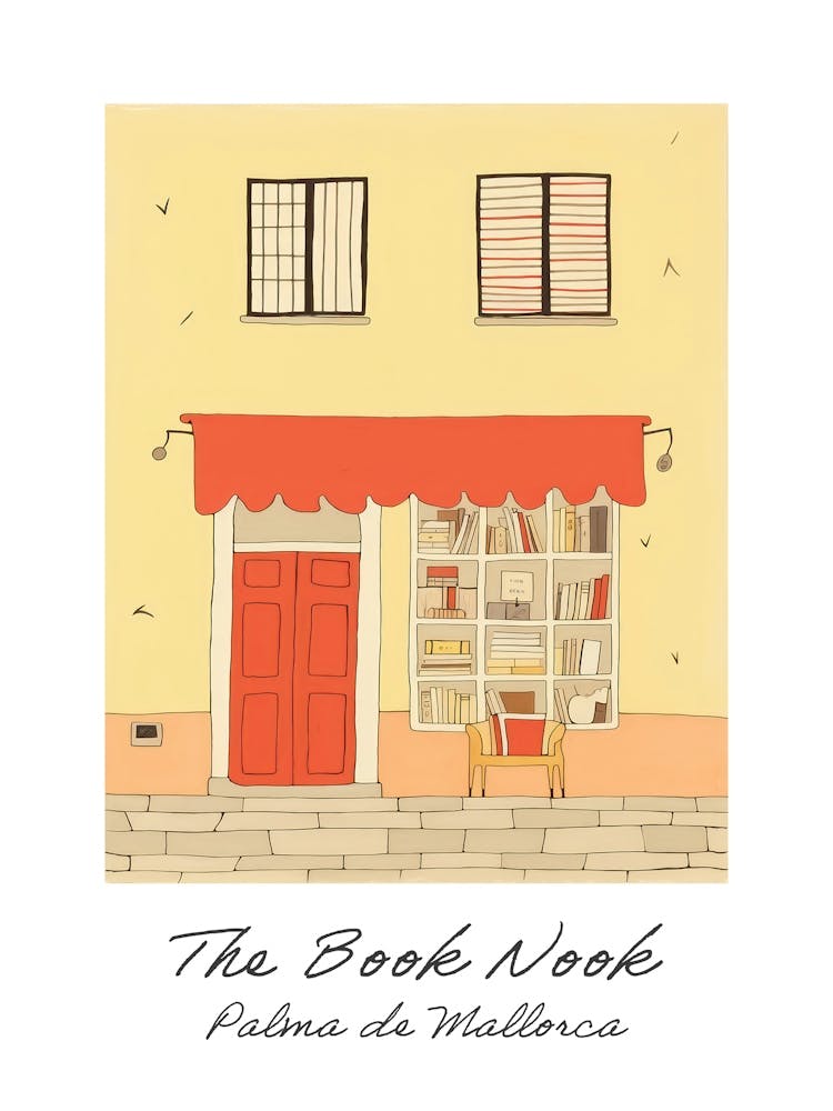 Palma De Mallorca The Book Nook Pastel Colours 4 Poster