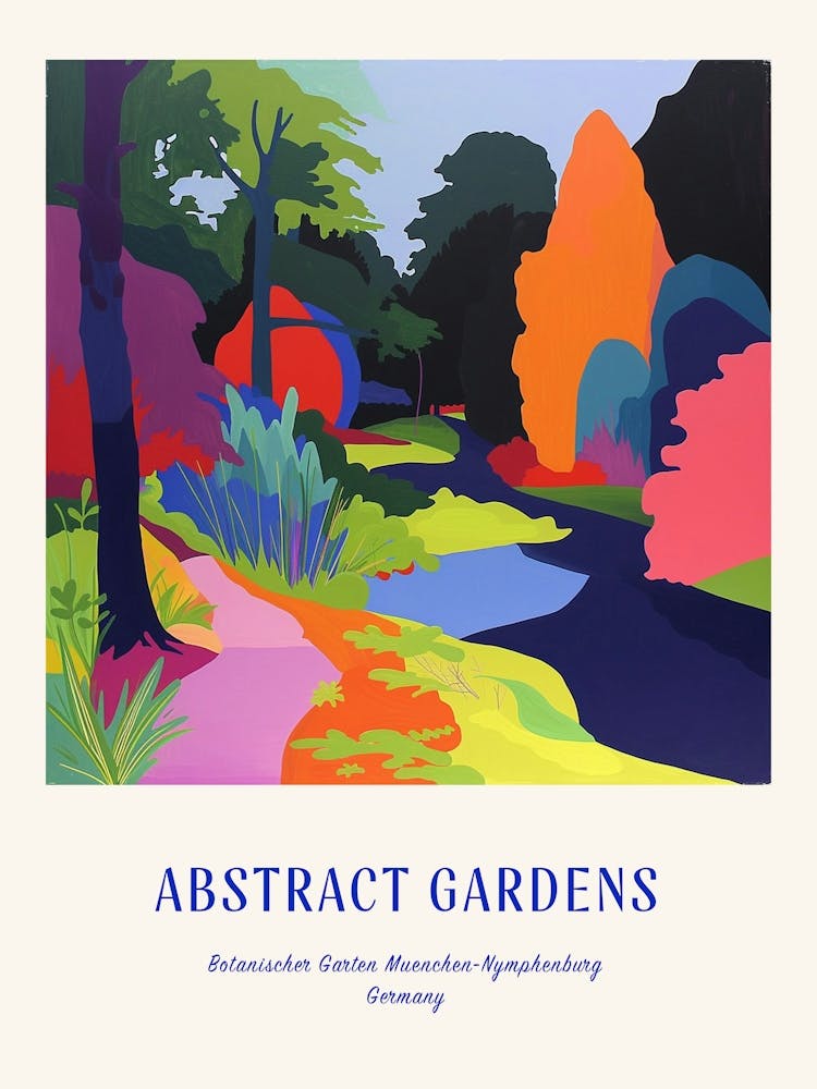Colourful Gardens Botanischer Garten Muenchen Nymphenburg Germany 3 Blue Poster
