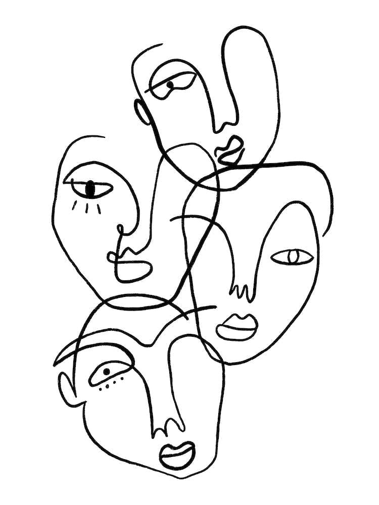 Abstract face line art 1