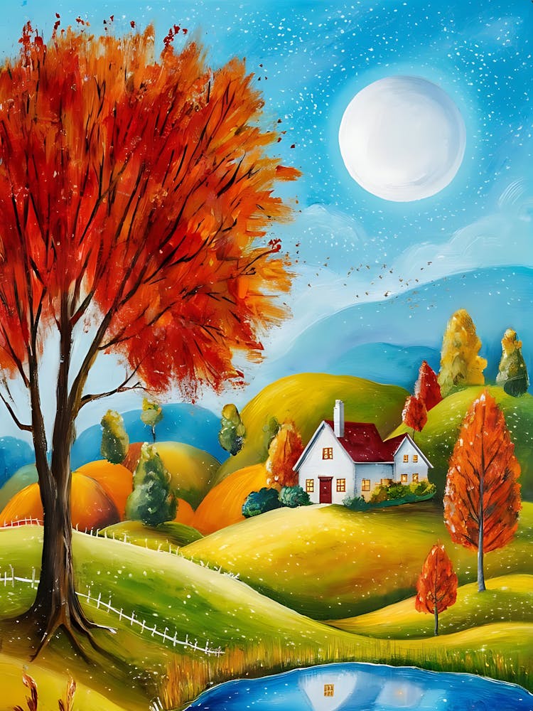 Peinture de Paysage d'Automne