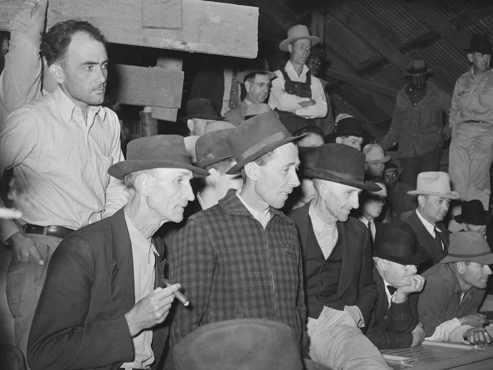 Spectators At Cattle Auction, San Augustine, Texas By Russell Lee