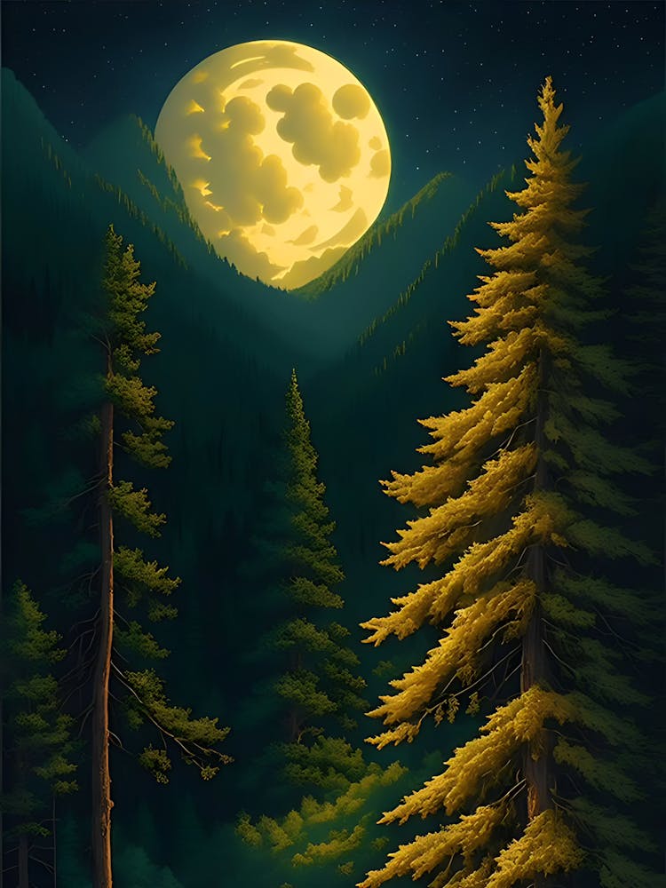 Full Moon In The Forest
