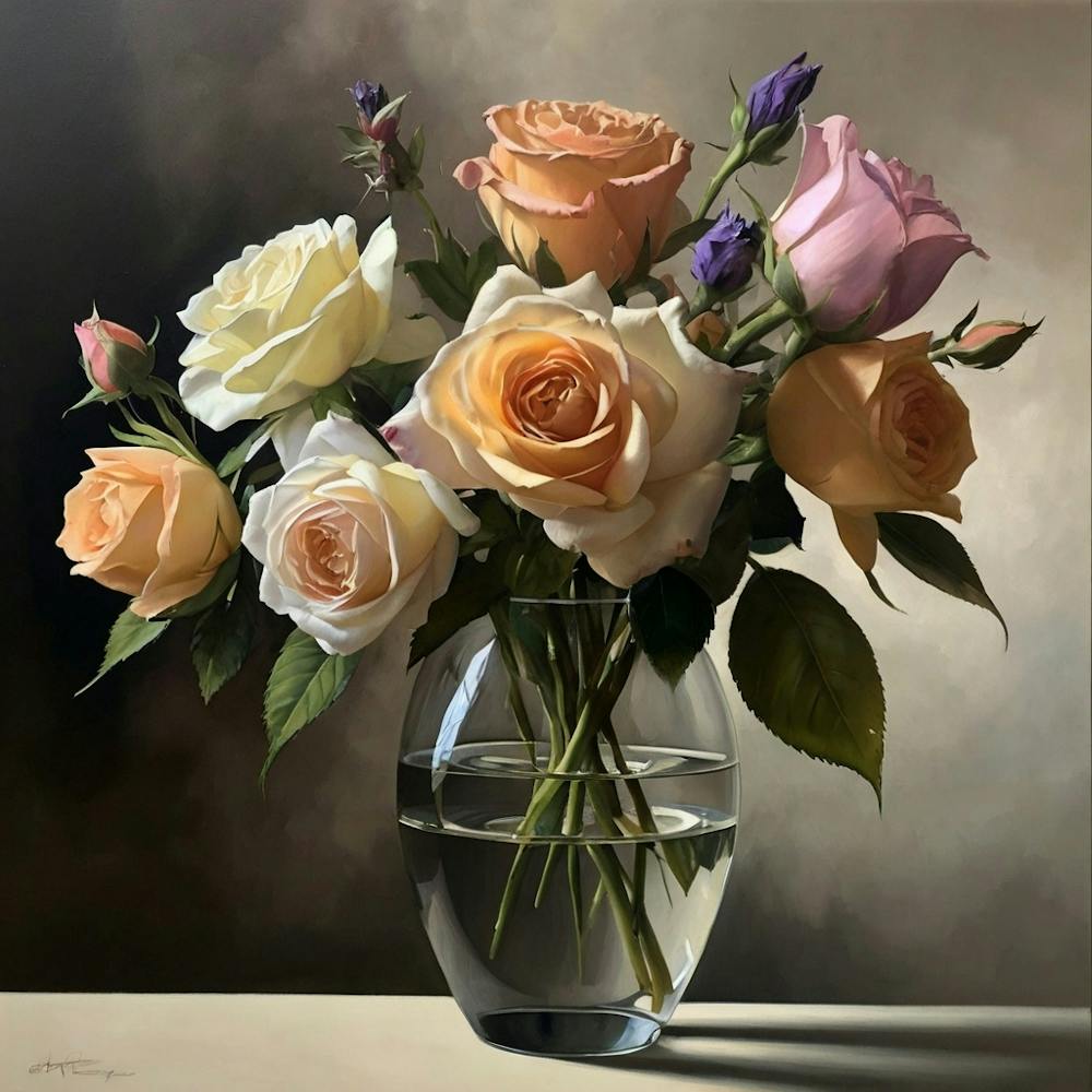 Roses In A Vase
