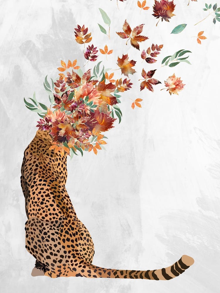 Cheetah Canvas Autumn Art