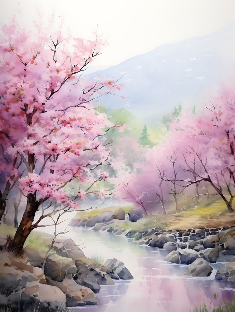 Beautiful Watercolor Cherry Blossom 2