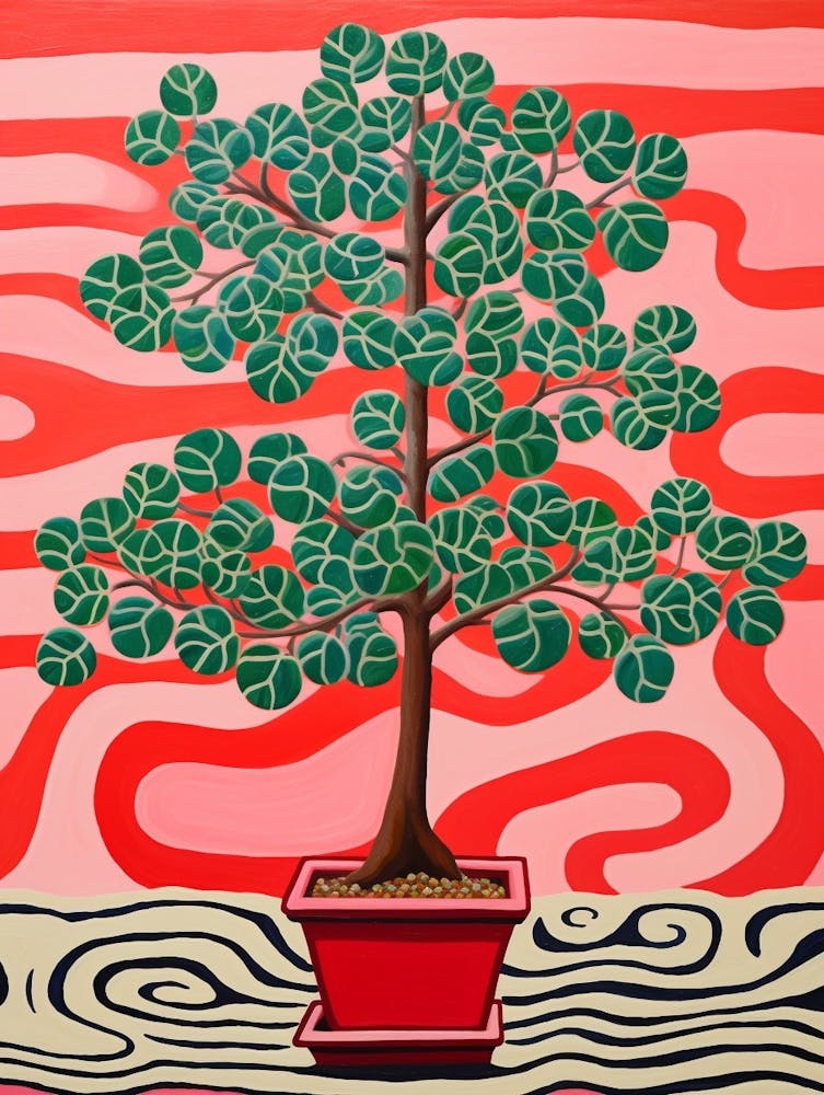 Pink And Red Plant Illustration Jade Plant 3