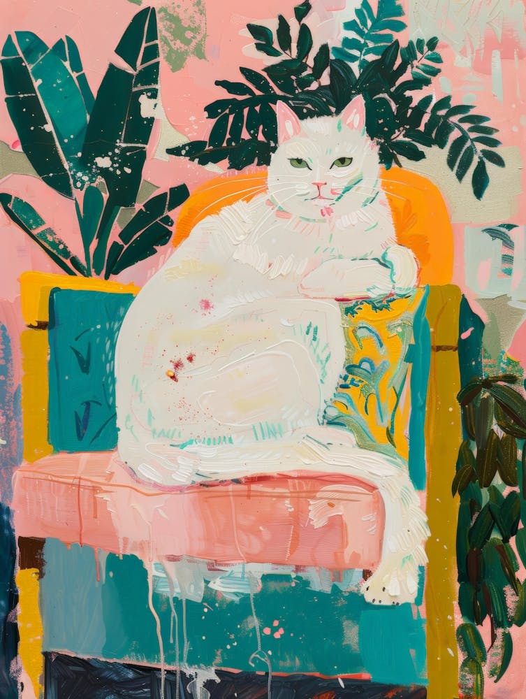 Cat On A Chair 1