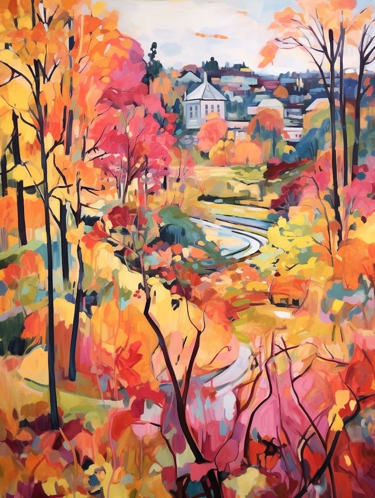 Autumn Gardens Painting Rosendals Trdgrd Sweden 1