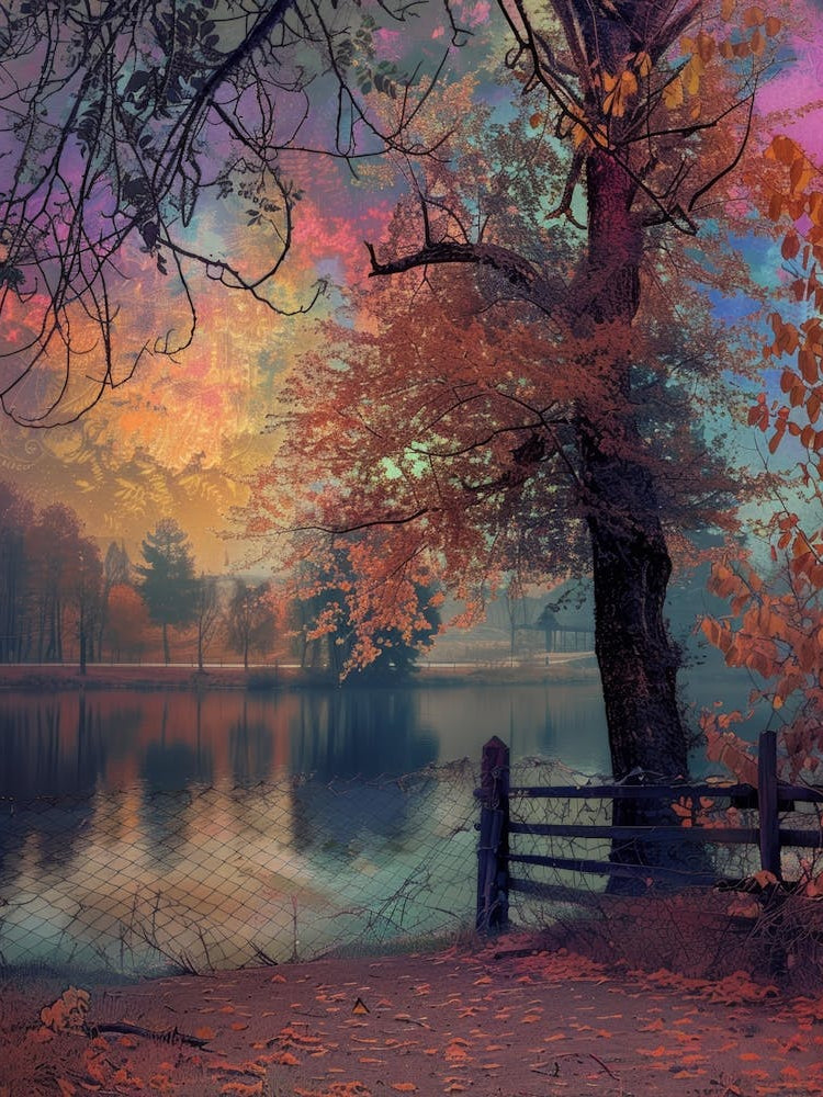 Autumn Tree By The Lake 8