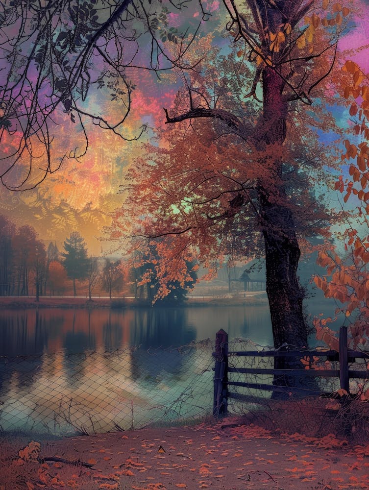 Autumn Tree By The Lake 8
