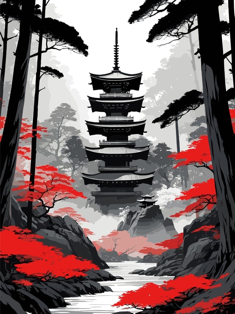 Mystical Japanese Temple Forest