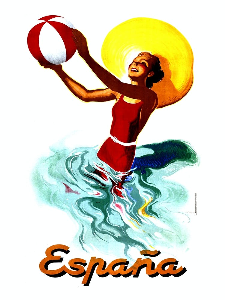 Spain, Girl With A Beach Ball