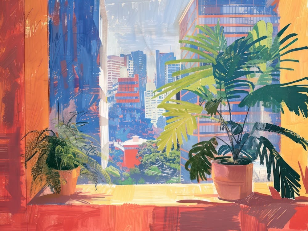 Auckland From The Window View Painting 3
