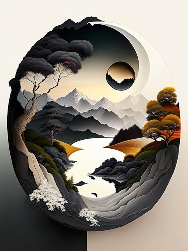 Landscapes 3, Yin and Yang Illustration