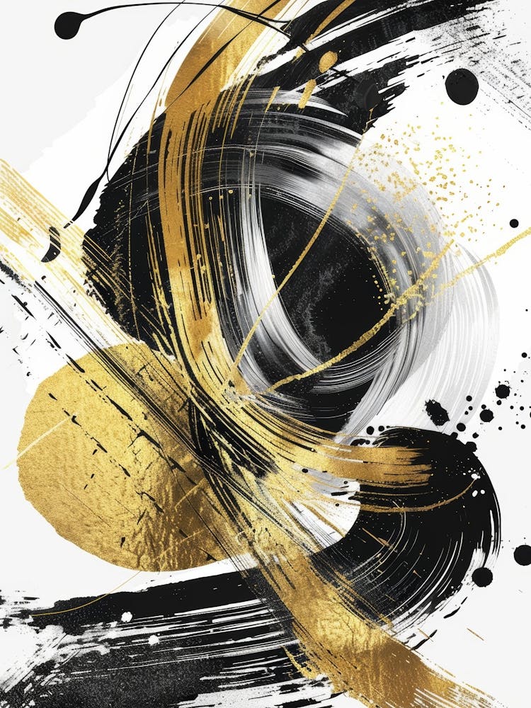 Abstract Gold And Black Canvas Print 2