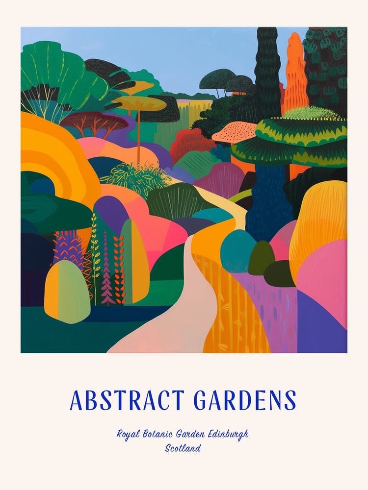 Colourful Gardens Royal Botanic Garden Edinburgh Scotland 4 Blue Poster