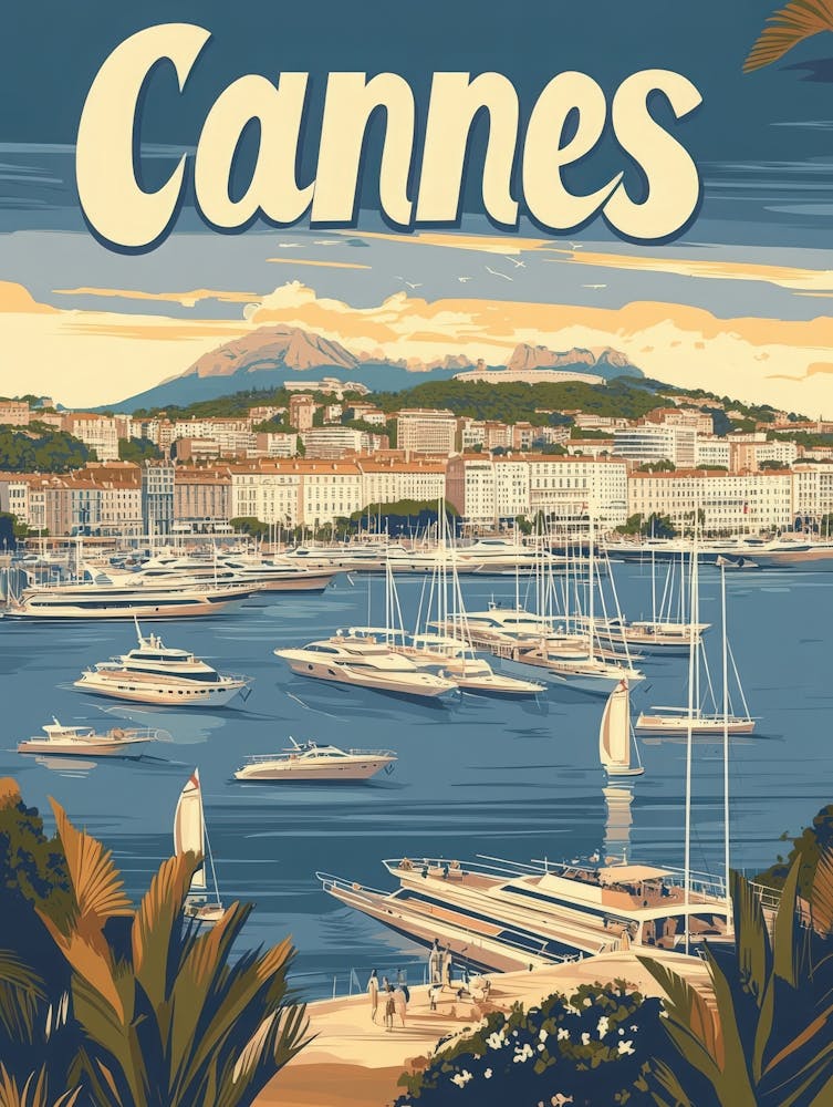Aihrgdesign A Classic 1960s Travel Poster For Cannes