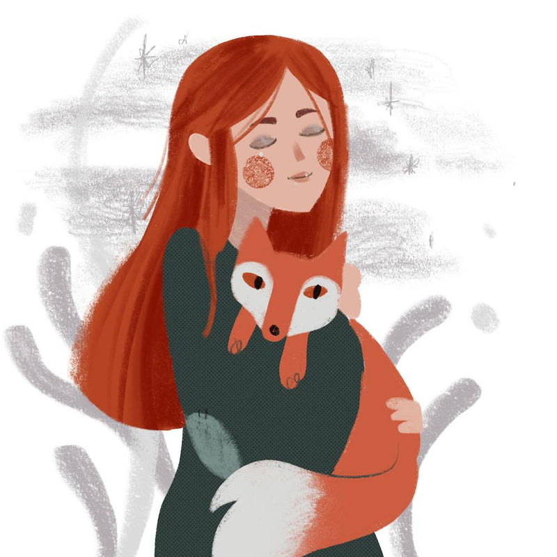 Fox and young girl