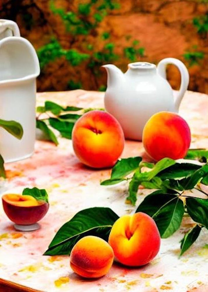 Pêche, fruit à l'aquarelle italienne