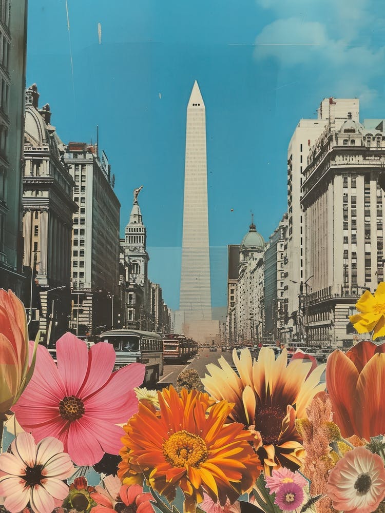 Buenos Aires   Floral Retro Collage Style 2